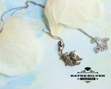 Marcasite Dolphin Pendant – Stunning 925 Sterling Silver Dolphin Necklace, Vintage Handmade Animal Jewelry Gift for Women - Image 5