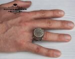 Sterling Silver Men Ring, Solomon Seal Ring, Solomons Talisman Ring, Turkish Handmade Silver, Ottoman Mens Ring, Gift for Him - Image 4