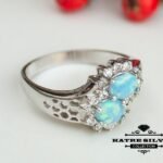 Unique Womens Blue Opal Ring, Handmade Ring, Designer Ring, Anniversary Ring, Women Ring, Beautiful Ring, Gift Ring, Jewelry Ring, Blue Opal