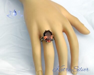 Stunning Sultanite Ring 925 Sterling Silver – Color Changing Diaspore Promise Ring, Elegant Unique Ring for Her - Image 2