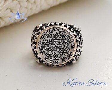 Stunning Solomon Seal Ring 925 Sterling Silver – Talisman Mens Ring, Ottoman Turkish Handmade Statement Ring for Him - Image 5