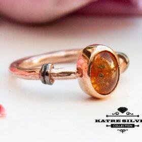 Rose Tourmaline Ring, Tourmaline Ring, Rose Gold Ring, Statement Ring, Gemstone Ring, Solitaire Ring, Handmade Ring, Stacking Ring, Unique