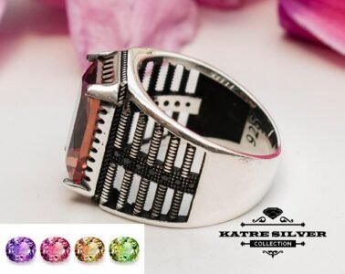 Mens Handmade Ring, Turkish Handmade Silver, Ottoman Mens Ring, Diaspore Ring, Zultanite Men Ring, 925k Sterling Silver, Gift for Him - Image 4