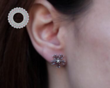 Stunning Sultanite Earrings 925 Sterling Silver – Color Changing Floral Stud Earrings, Elegant Gemstone Earrings for Her - Image 2