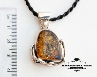 Stunning Green Amber Pendant 925 Sterling Silver – Natural Baltic Amber Necklace, Handmade Vintage Gemstone Jewelry Gift for Women - Image 10