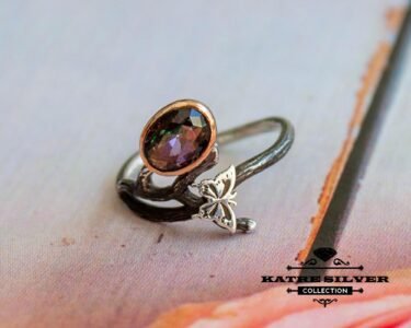 Stunning Mystic Topaz Ring 925 Sterling Silver – Rainbow Topaz Butterfly Ring, Colorful Statement Gemstone Ring for Her - Image 3