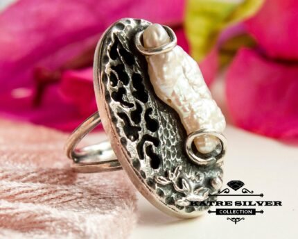 Unique Pearl Ring, Vintage Pearl Ring, Pearl Ring, Vintage Ring, Statement Ring, Pearl Jewelry, Vintage Jewelry, Pearl Gift, Anniversary Ring