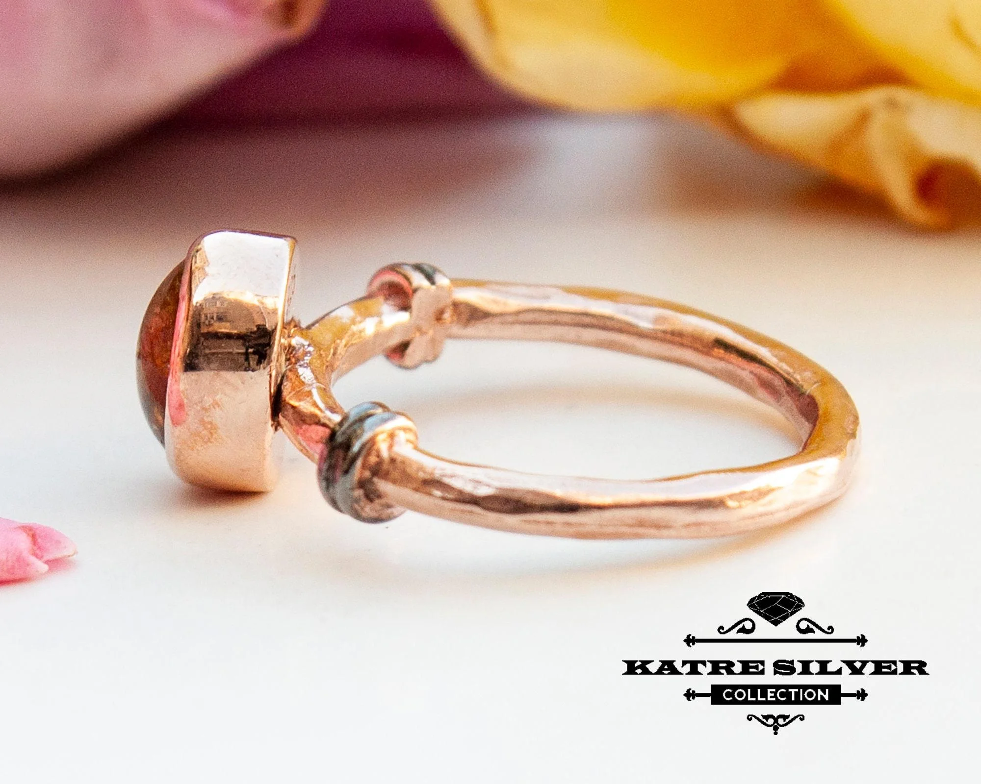 Stunning Rose Tourmaline Ring 925 Sterling Silver – Handmade Solitaire Gemstone Ring, Rose Gold Statement Stacking Ring Gift for Women - Image 6