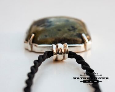 Stunning Serpentine Pendant 925 Sterling Silver – Natural Green Stone Necklace, Unique Statement Pendant Gift for Her - Image 8