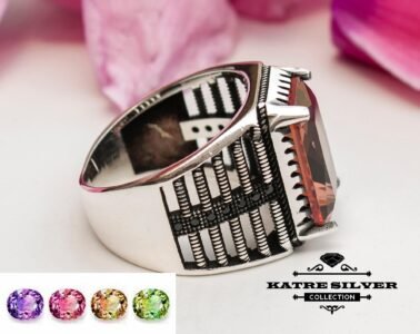 Mens Handmade Ring, Turkish Handmade Silver, Ottoman Mens Ring, Diaspore Ring, Zultanite Men Ring, 925k Sterling Silver, Gift for Him - Image 5