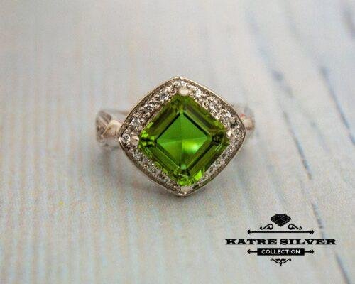 Square Sultanite Ring, Diaspore Ring, Changing Color Ring, Turkish Ring, Square Stone Ring, Solitaire Ring, Art Deco Style, Art Deco Jewelry - Image 5