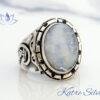 Rainbow Moonstone Men Ring, Moonstone Acts as an Emotional Support, Relaxing and Calming Healing Stones, Spiritual Protection, Gift for Him