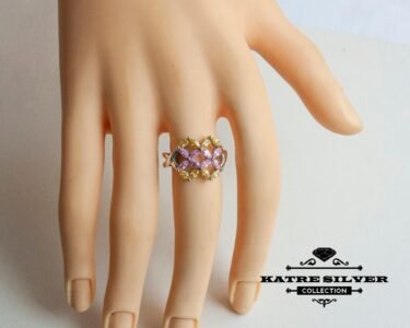 Stunning Marquise Stone Ring 925 Sterling Silver – Pink Gemstone Ring, Elegant Dainty Statement Ring for Her - Image 4