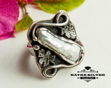 Ocean Pearl Ring – Stunning 925 Sterling Silver Handmade Statement Ring, Elegant Nautical Jewelry Gift for Women - Image 4