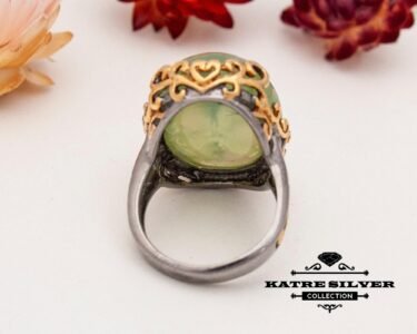 Prehnite Ring, Statement Ring, Gemstone Ring, Sterling Silver Ring, Handmade Ring, Prehnite Jewelry, Prehnite, Gift for Her - Image 8