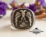 Double-Headed Eagle Ring, Ottoman Ring, Eagle Jewelry, Men's Ring, Silver Mens Ring, Solid Silver Ring, Unique Ring, 925 Silver Ring, Ring - Image 3