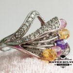 Tricolor Ring, Multi Color Ring, Multi Stone Ring, Statement Ring, Handmade Ring, Unique Ring, Multistone Ring, Multi Stone Jewelry, Ring