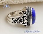 Unique Mens Ring Lapis Lazuli Ring Sterling Silver Boho Jewelry Handcrafted Silver Rings Turkish Ring Authentic Piece of Mens Silver Jewelry - Image 6