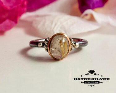 Golden Rutile Quartz Ring, Rutilated Quartz, Gemstone Ring, Quartz Ring, Dainty Ring, Quartz Jewelry, Natural Stone Ring, Unique Ring, Ring - Image 5