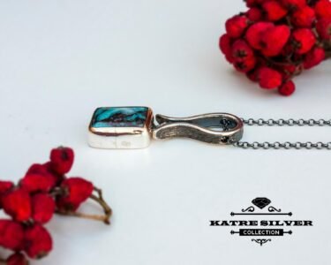 Turquoise Necklace 925 Sterling Silver – Genuine Turquoise Pendant, Handmade Boho Navajo Style Dainty Necklace for Women - Image 7