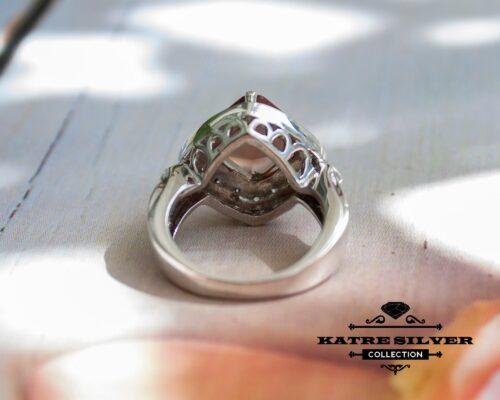 Square Sultanite Ring, Diaspore Ring, Changing Color Ring, Turkish Ring, Square Stone Ring, Solitaire Ring, Art Deco Style, Art Deco Jewelry - Image 9