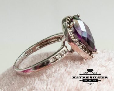 Stunning Pear Amethyst Ring 925 Sterling Silver – Teardrop Purple Gemstone Ring, Elegant Statement Ring for Her - Image 6