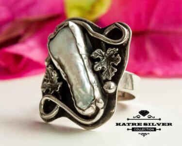 Ocean Pearl Ring – Stunning 925 Sterling Silver Handmade Statement Ring, Elegant Nautical Jewelry Gift for Women - Image 5