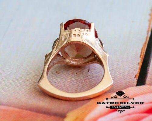 Rose Gold Diaspore Ring, Art Nouveau Ring, Women Ring, Woman Silver Ring, Statement Rose Ring, Handmade Silver Ring, Silver Ring Women, Ring - Image 9
