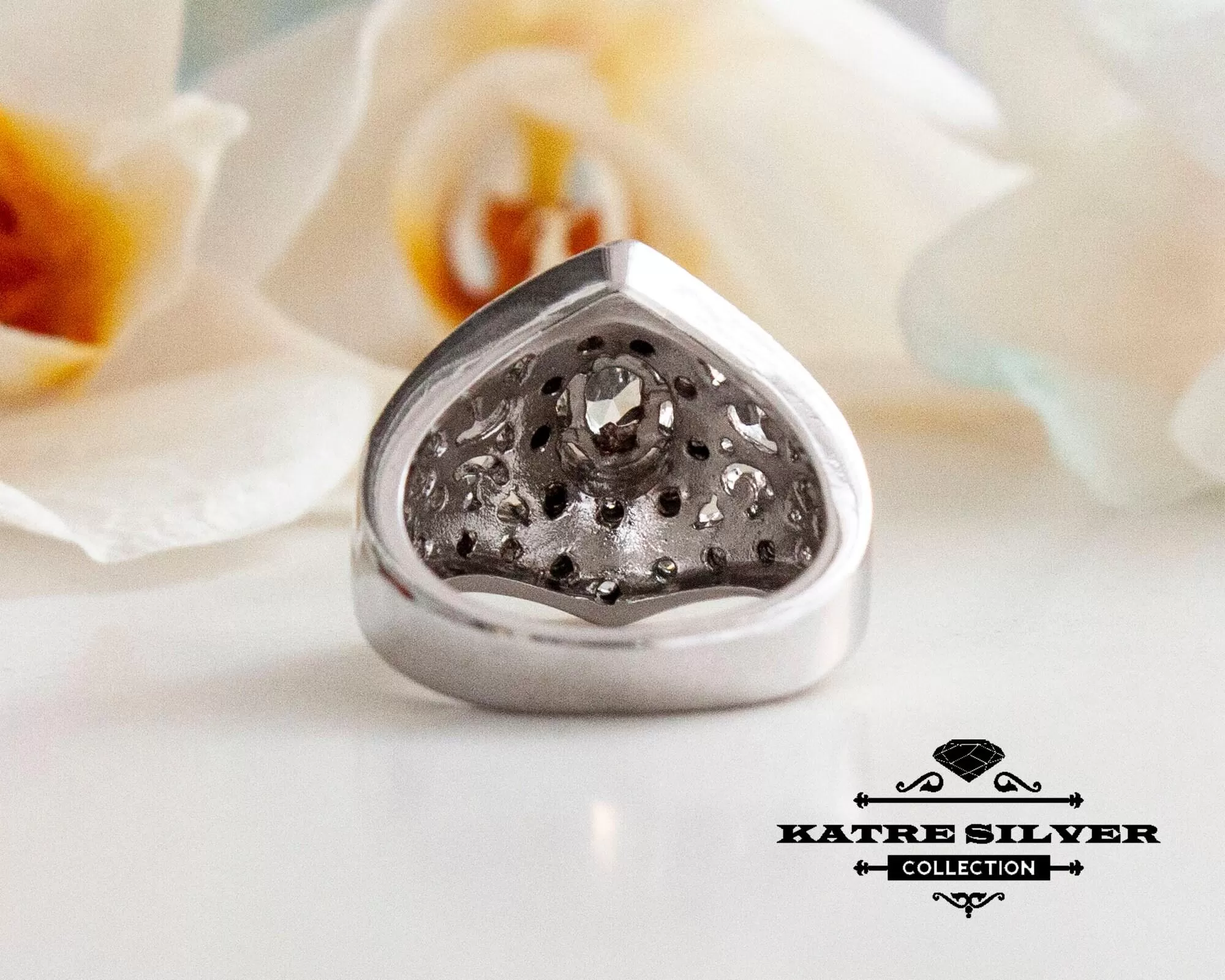 Drops Ring Statement – Stunning 925 Sterling Silver Modern Boho Ring, Unique Handmade Large Designer Ring Gift for Women - Image 8