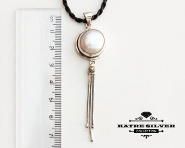 Stunning Pearl Pendant Necklace 925 Sterling Silver – Handmade Dangle White Pearl Jewelry Gift for Women - Image 9