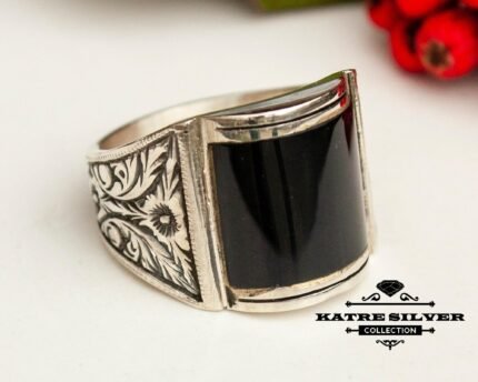 Dark Green Statement Amber Ring, Amber Jewellery, Handmade Ring, Amber Gift, Silver Amber, Amber Stone, Ring with Amber, Amber Rings, Amber