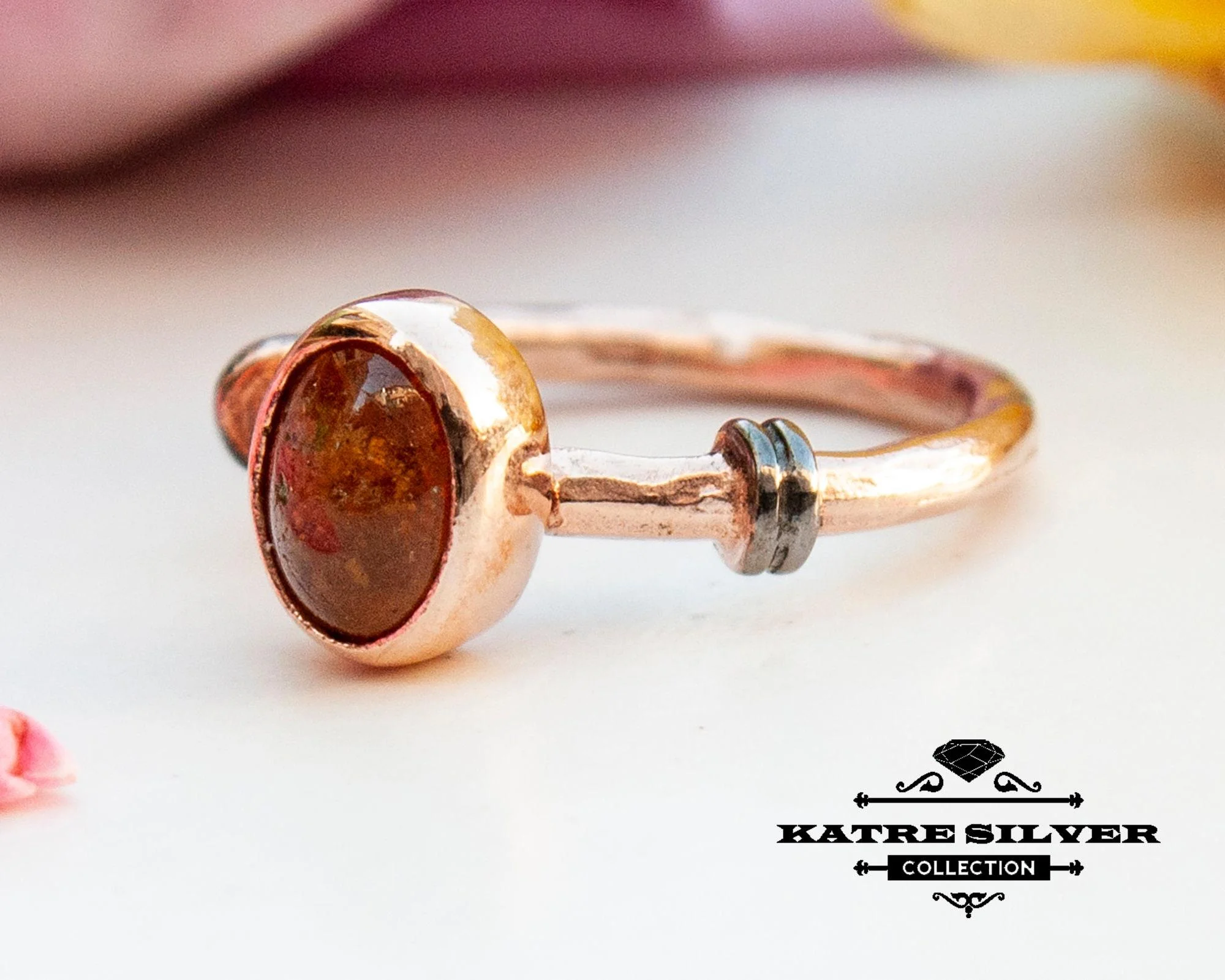 Stunning Rose Tourmaline Ring 925 Sterling Silver – Handmade Solitaire Gemstone Ring, Rose Gold Statement Stacking Ring Gift for Women - Image 5