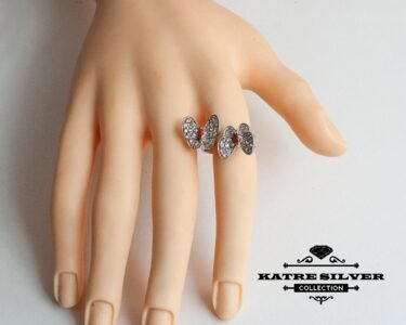 Dual Birthstone Ring, Butterfly Ring, Open Ring, Adjustable Ring, Birthstone Ring, Modern Ring, Gift Ring, Garnet Ring, Ring for Women - Image 4