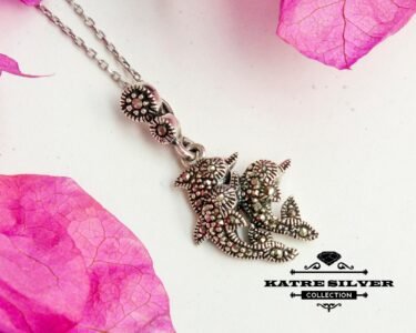 Marcasite Dolphin Pendant – Stunning 925 Sterling Silver Dolphin Necklace, Vintage Handmade Animal Jewelry Gift for Women - Image 4