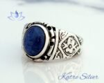 Men's Ring with Blue Kyanite Stone, Raw Stone Ring, Blue Kyanite, Meditation Ring, Blue Kyanite Jewelry, Lucky Ring, Gift for Men - Image 5