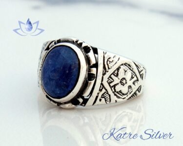 Men's Ring with Blue Kyanite Stone, Raw Stone Ring, Blue Kyanite, Meditation Ring, Blue Kyanite Jewelry, Lucky Ring, Gift for Men - Image 5