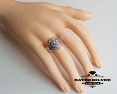 Drops Ring Statement – Stunning 925 Sterling Silver Modern Boho Ring, Unique Handmade Large Designer Ring Gift for Women - Image 4