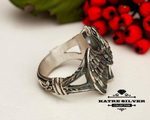 Eagle Statement Ring, Man Ring, Handmade Ring, Ring Silver, Ring for Men, Silver Ring Man, Animal Ring, American Eagle, Vintage Mens Ring - Image 6