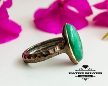 Stunning Malachite Ring 925 Sterling Silver – Natural Green Stone Ring, Handmade Boho Statement Ring Gift for Her - Image 5