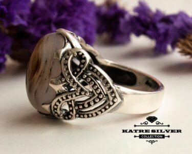 Mens Handmade Ring, Ottoman Mens Ring, Turkish Handmade Silver Men Ring, Yemeni Agate Ring, Gift for Him, 925k Sterling Silver Ring, Agate - Image 7