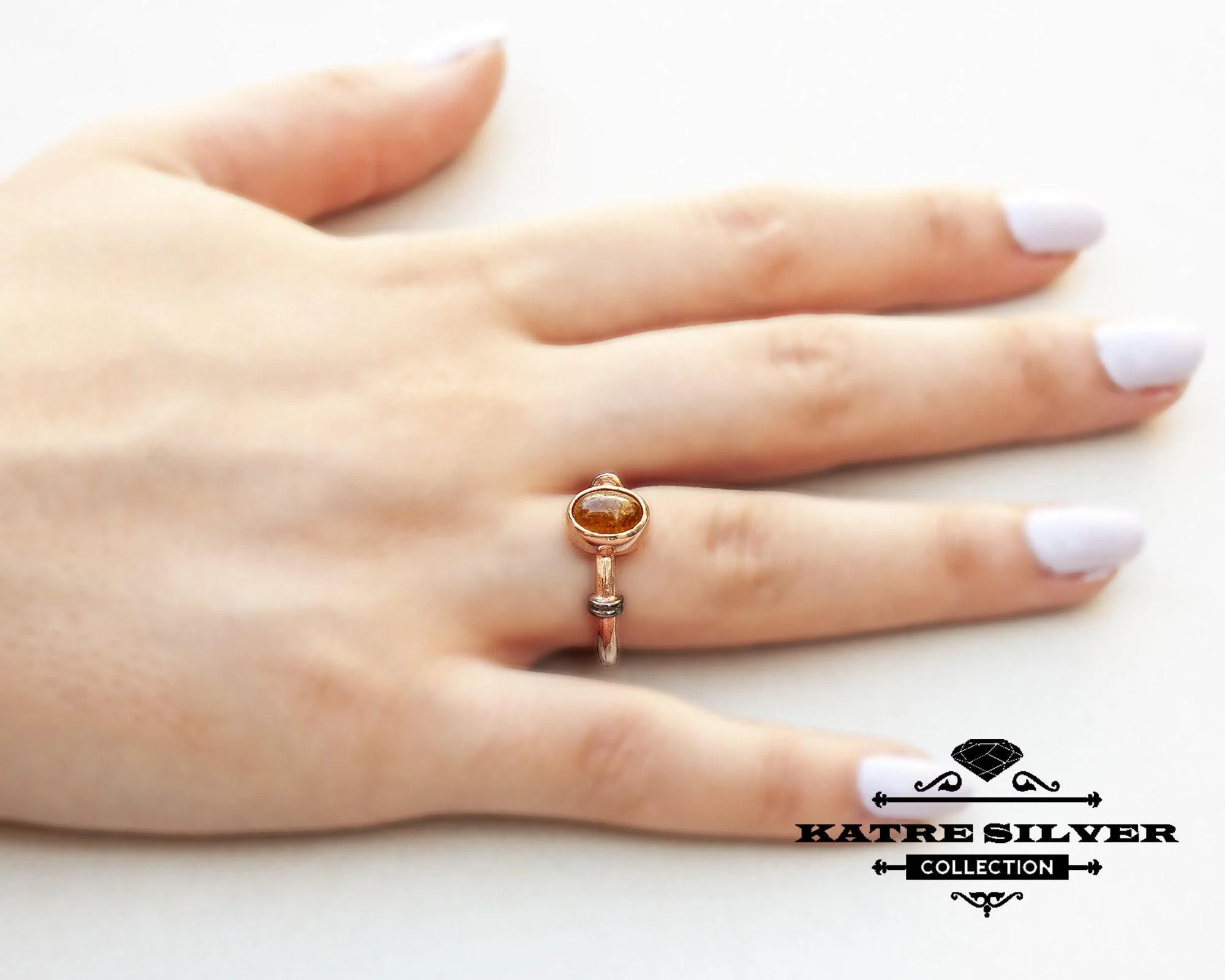 Stunning Rose Tourmaline Ring 925 Sterling Silver – Handmade Solitaire Gemstone Ring, Rose Gold Statement Stacking Ring Gift for Women - Image 4