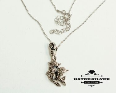 Marcasite Dolphin Pendant – Stunning 925 Sterling Silver Dolphin Necklace, Vintage Handmade Animal Jewelry Gift for Women - Image 6