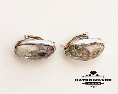 Faceted Quartz Earrings, Gemstone Earrings, Faceted Earrings, Statement Earrings, Quartz Jewelry, Bohemian Earrings, Unique Earrings, Clip-on - Image 5