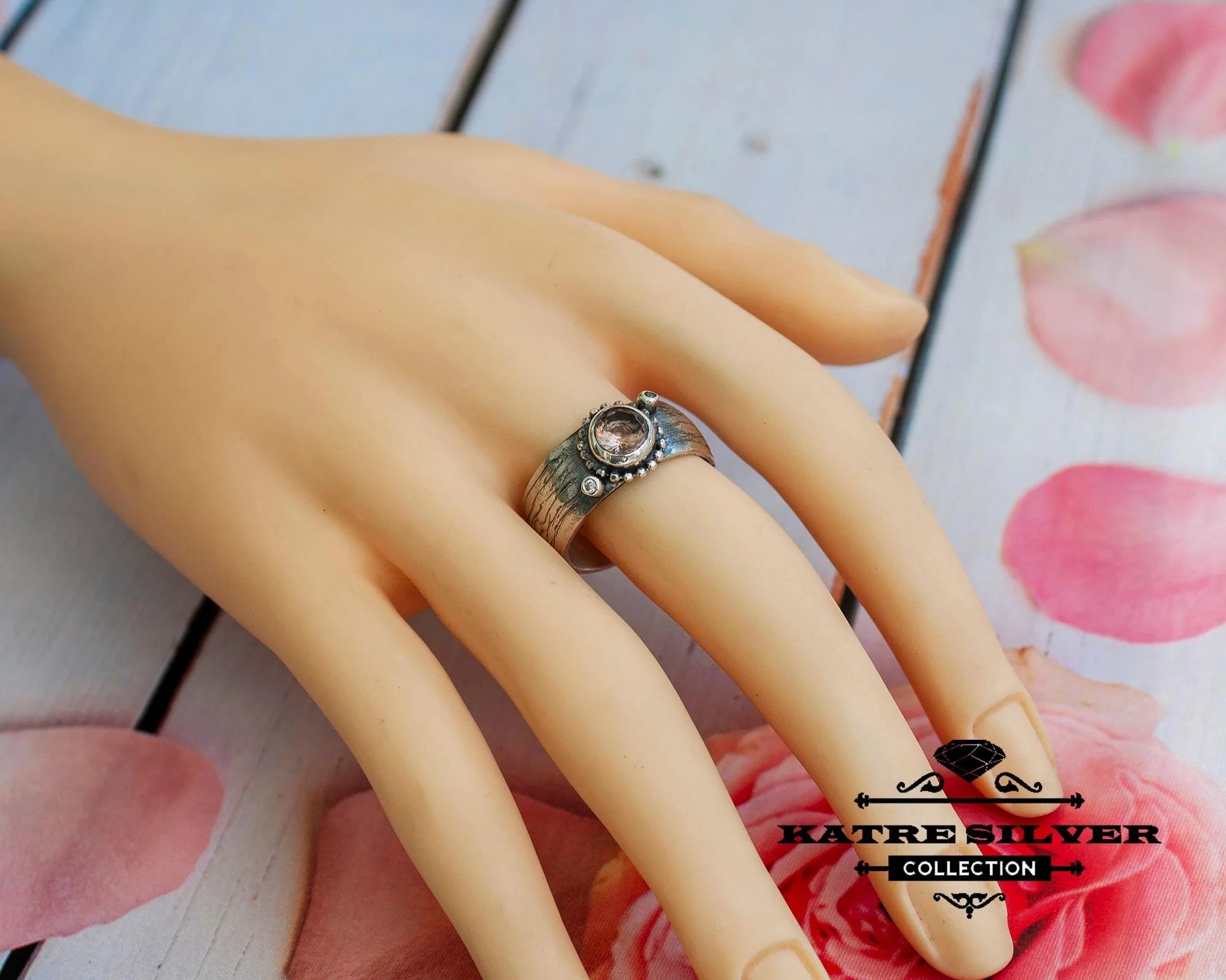 Stunning Handmade Diaspore Ring 925 Sterling Silver – Color Changing Gemstone Ring, Adjustable Vintage Ring for Women - Image 7