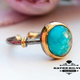 Unique Antique Natural Turquoise Ring, Handmade Ring, Statement Ring, Turquoise Rings, Handcrafted Ring, Natural Turquoise, Adjustable Ring