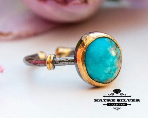 Unique Antique Natural Turquoise Ring, Handmade Ring, Statement Ring, Turquoise Rings, Handcrafted Ring, Natural Turquoise, Adjustable Ring