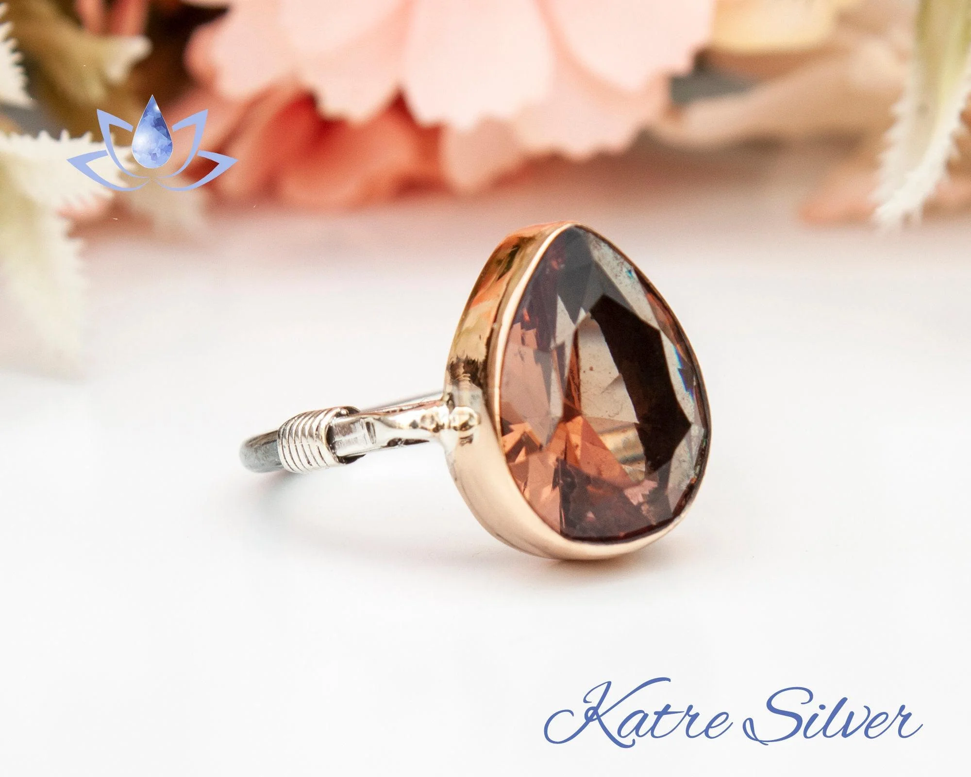 Zultanite Pear Cut Ring – Stunning 925 Sterling Silver Color Changing Diaspore Ring, Vintage Handmade Engagement Ring Gift for Women - Image 7