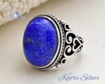 Unique Mens Ring Lapis Lazuli Ring Sterling Silver Boho Jewelry Handcrafted Silver Rings Turkish Ring Authentic Piece of Mens Silver Jewelry - Image 3