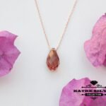 Rose Gold Plated Sultanite Diaspore Teardrop Necklace, Diaspore Necklace, Diaspore Pendant, Sultanite Necklace, Teardrop Necklace, Minimalist
