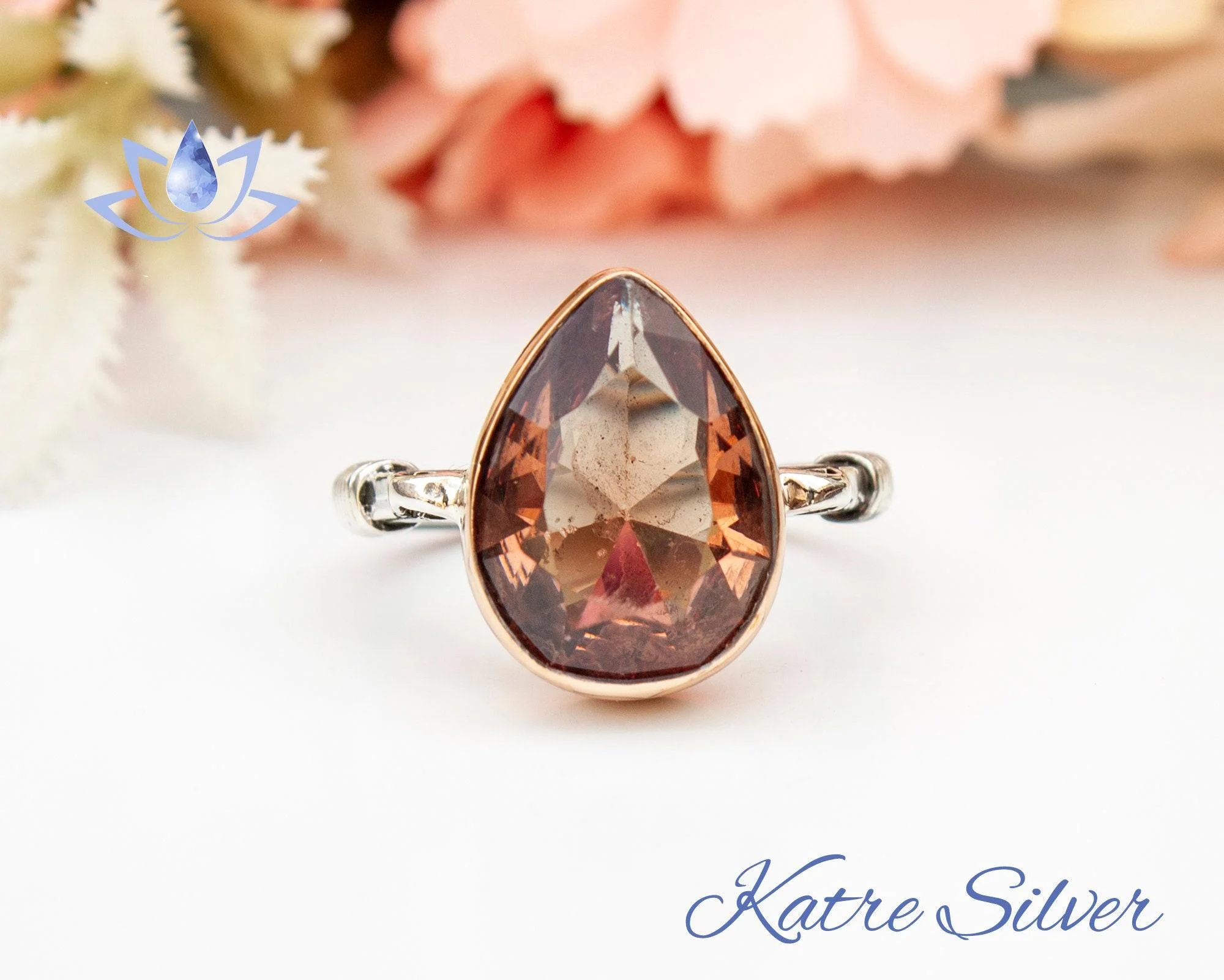 Zultanite Pear Cut Ring – Stunning 925 Sterling Silver Color Changing Diaspore Ring, Vintage Handmade Engagement Ring Gift for Women - Image 4